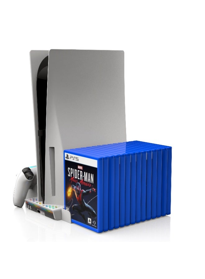epicarma Multifunctional PS5 Charging & Cooling Dock with RGB Light – Dual Controller Fast Charger Stand, Headset Holder, Game Disc Storage, Over-Voltage Protection for PS5 / PS5 Slim / PS5 Pro - Image 2